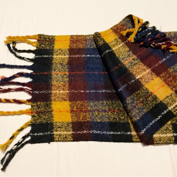 Plaid Fringe Scarf 78” x 19” - Picture 7 of 9